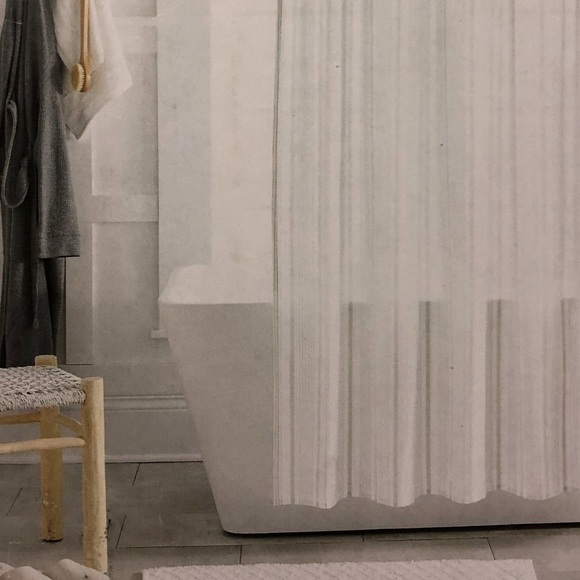Threshold Bath Nwt Threshold Gray Variegated Stripe Shower Curtain